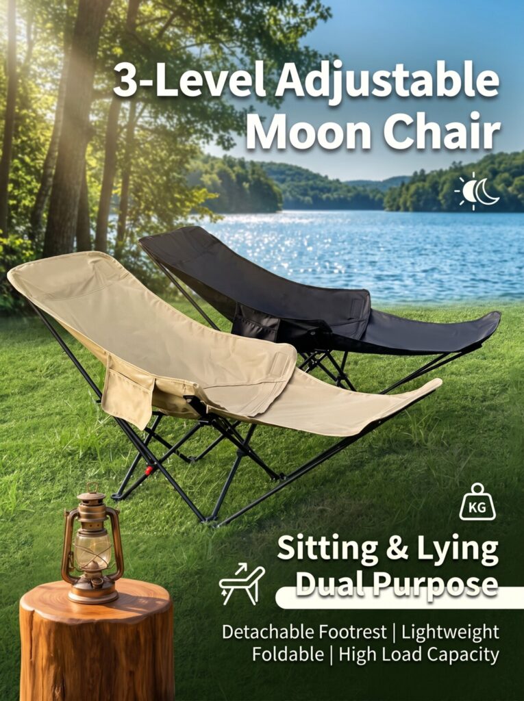 C-006 Recliner Chair white background product photo, wholesale camping chair - GRITFURN