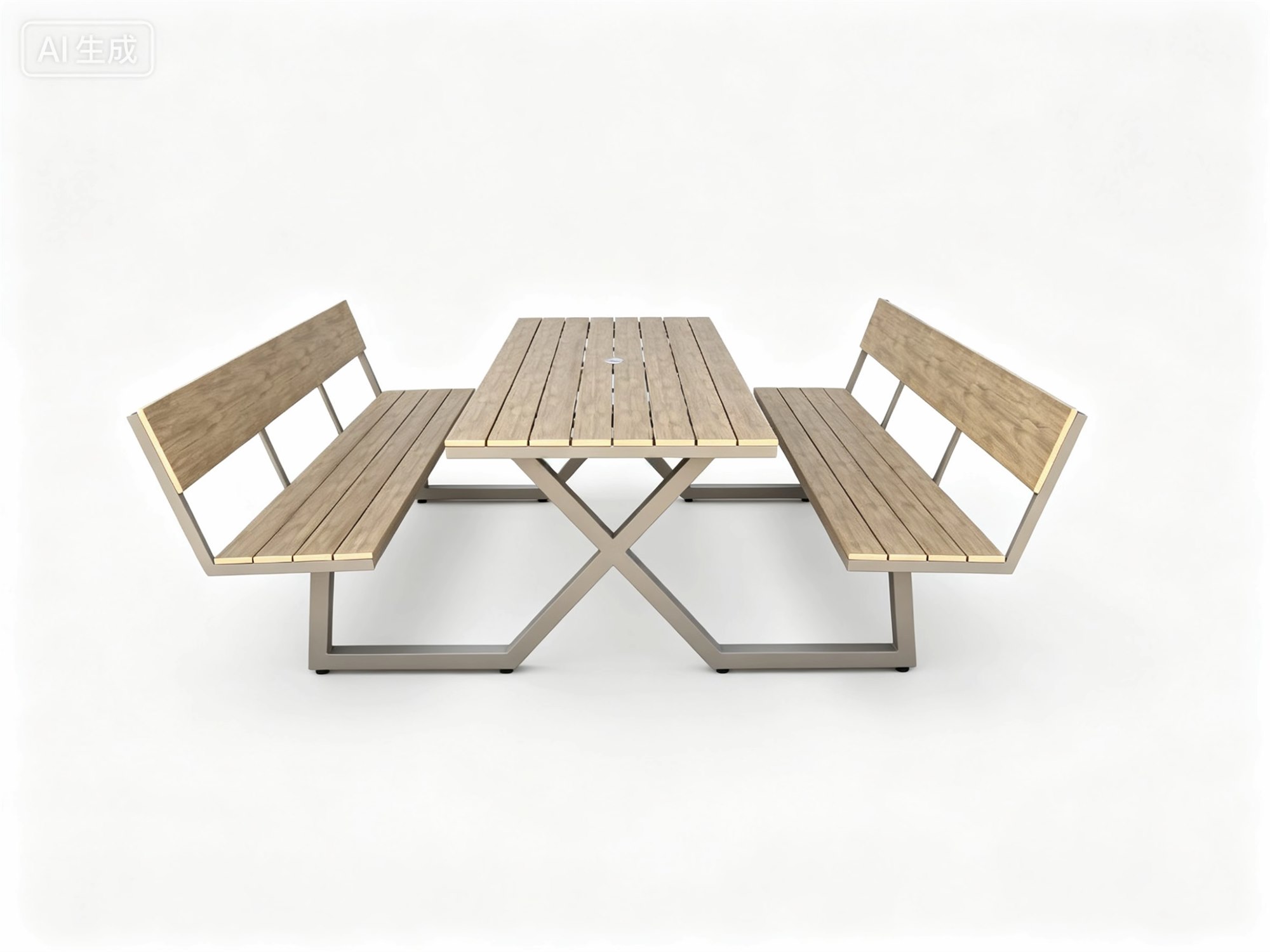 R-001 Aluminum Dining Bench Set