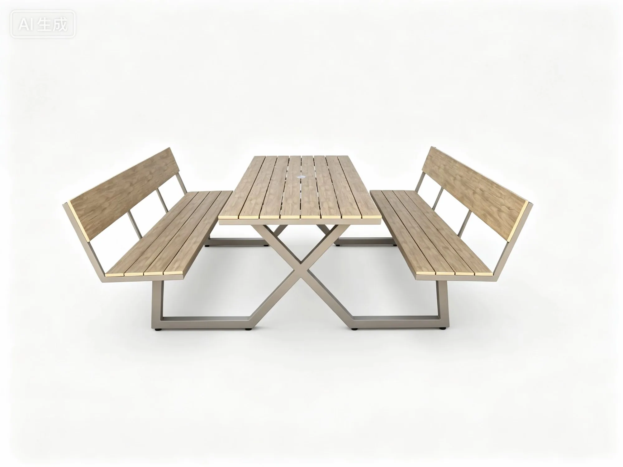 R-001 Aluminum Dining Bench Set